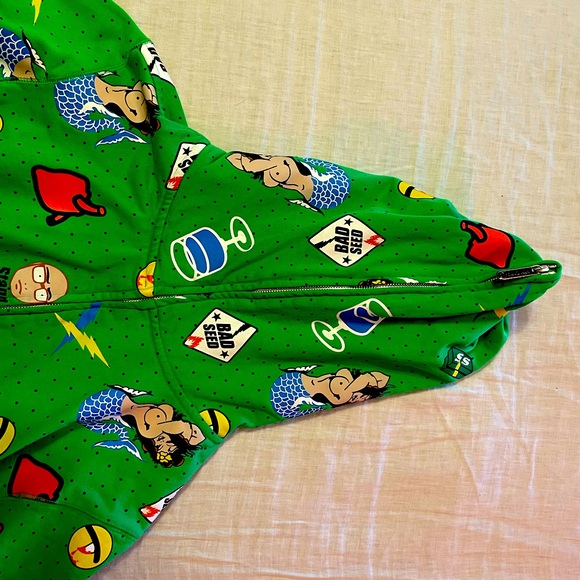 Devil Nut Lime Green Full Zip Up Hoodie - Picture 4 of 4